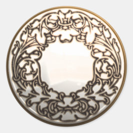 白金ゴールドガラス裁縫ボタンヴィンテージシール ラウンドシール