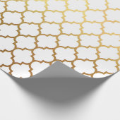 白金ゴールドクローバーアールデコ網 ラッピングペーパー (角)