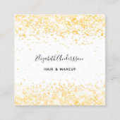 白金ゴールドグリッター写真qrコード スクエア名刺 (正面)