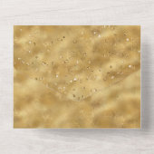 白金ゴールドグリッター紙吹雪結婚スパークル オールインワン招待状 (裏面)