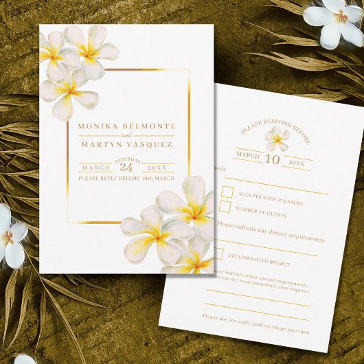 白金ゴールドフランギ結婚パニの花 出欠カード