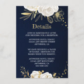 白金ゴールドフローラネイビーブルー詳細 エンクロージャーカード (正面)