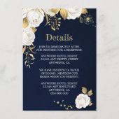 白金ゴールドフローラネイビーブルー詳細 エンクロージャーカード (正面)