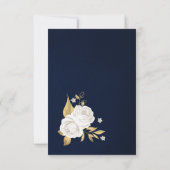 白金ゴールドフローラネイビーブルー サンキューカード (裏面)