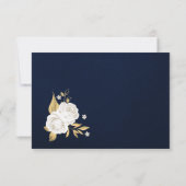 白金ゴールドフローラネイビーブルー サンキューカード (裏面)