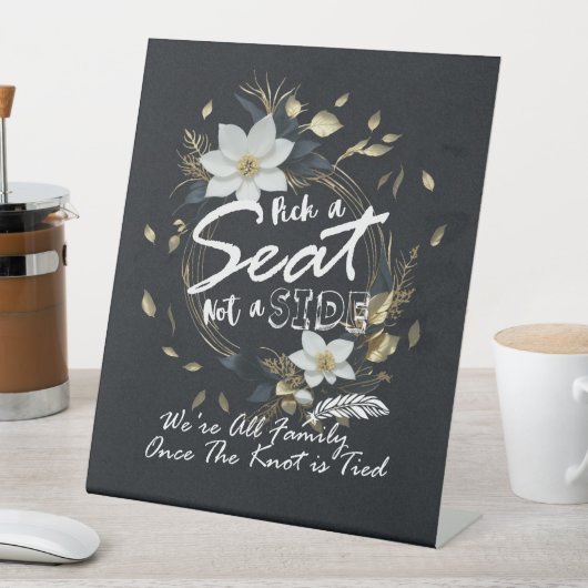 白金ゴールドフローラリースオープンシー結婚ティングのサイン 台座サイン (インサイチュ)