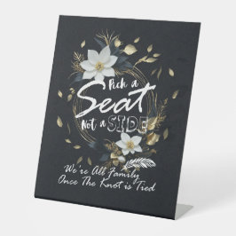 白金ゴールドフローラリースオープンシー結婚ティングのサイン 台座サイン