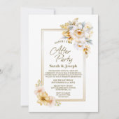 白金ゴールドフローラ結婚の後のパーティー 招待状 (正面)