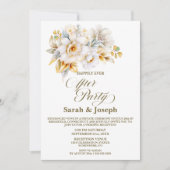 白金ゴールドフローラ結婚の後のパーティー 招待状 (正面)