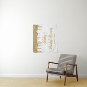 白金ゴールドブライダルシャワー背景フォトブースプロップ タペストリー (インサイチュ)