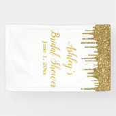 白金ゴールドブライダルシャワー背景フォトブースプロップ 横断幕 (横)