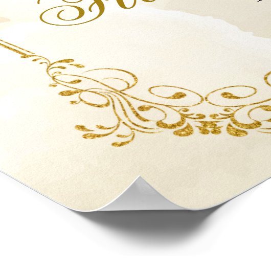 白金ゴールドメキシカンボイ男の子1歳の誕生日ウェルカムサイン ポスター (角)