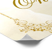 白金ゴールドメキシコ洗礼誕生日表番号 ポスター (角)