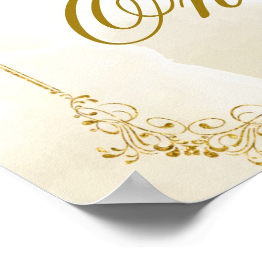 白金ゴールドメキシコ洗礼誕生日表番号 ポスター (角)