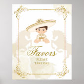 白金ゴールドメキシコ男の子バプテスマ1歳の誕生日の好意 ポスター (正面)