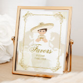 白金ゴールドメキシコ男の子バプテスマ1歳の誕生日の好意 ポスター