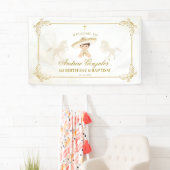 白金ゴールドメキシコ男の子バプテスマ1歳の誕生日ラージ 横断幕 (インサイチュ)