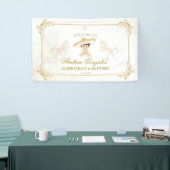 白金ゴールドメキシコ男の子バプテスマ1歳の誕生日ラージ 横断幕 (トレードショー)