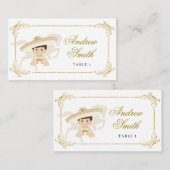 白金ゴールドメキシコ男の子バプテスマ1歳 プレイスカード (正面/裏面)