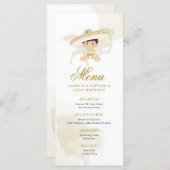 白金ゴールドメキシコ男の子バプテスマ1歳 メニュー (正面/裏面)