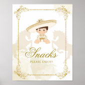 白金ゴールドメキシコ男の子バプテスマ1st誕生日スナック ポスター (正面)