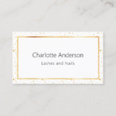 白金ゴールドモダン写真QRコード 名刺 (正面)