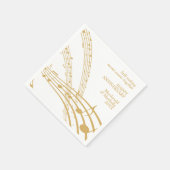 白金ゴールドモダン甘い音楽ハッピーアニバーサリー スタンダードカクテルナプキン (角)