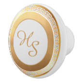 白金ゴールドモノグパーソナライズされたラム セラミックノブ (右)