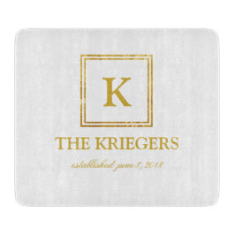 白金ゴールドモノグラ結婚ム カッティングボード