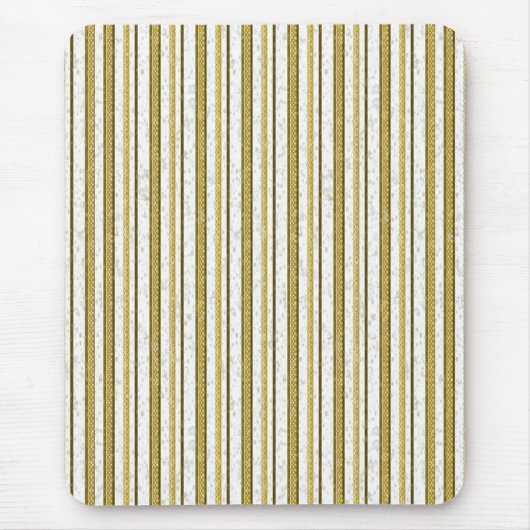 白金ゴールドレースストライプパターンマウスパッド マウスパッド (正面)