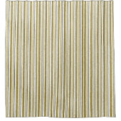 白金ゴールドレースストライプパターン シャワーカーテン (正面)