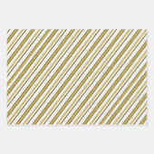 白金ゴールドレースストライプパターン ラッピングペーパーシート (正面2)