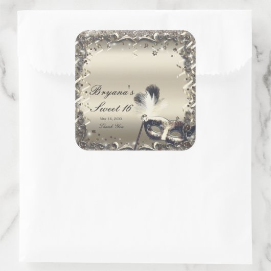 白金ゴールド仮装マスクボエレガントールパーティー スクエアシール (バッグ)