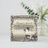 白金ゴールド仮装マスクボエレガントールパーティー 招待状 (スタンド正面)