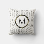 白金ゴールド円パターンミニマリストモノグラム クッション (正面)