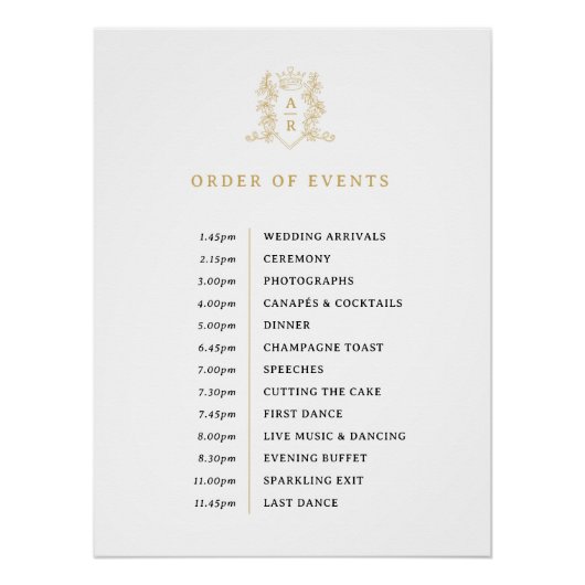 白金ゴールド冠モノグラムイベントの結婚順序 ポスター (正面)
