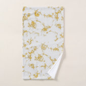 白金ゴールド大理石グリッタースパークルスクリプト名 バスタオルセット (ハンドタオル)