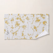 白金ゴールド大理石グリッタースパークルスクリプト名 バスタオルセット (ハンドタオル)