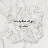 白金ゴールド大理石ビジネスQrコードのパッケージラベル フェイバータグ (裏面)