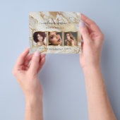 白金ゴールド大理石メイクアップアーティストフォトフラエレガントイ チラシ (手)