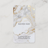 白金ゴールド大理石写真QRコードモダン撮影 名刺 (裏面)