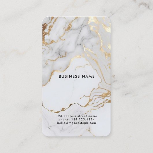 白金ゴールド大理石写真QRコードモダン撮影 名刺 (裏面)