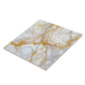 白金ゴールド大理石及びアルコールインク抽象芸術 タイル (側面)