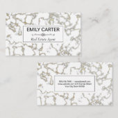 白金ゴールド大理石 |不動産実在代理業者 名刺 (正面/裏面)