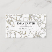 白金ゴールド大理石 |不動産実在代理業者 名刺 (正面)