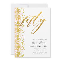 白金ゴールド幾何グリッターエレガント50誕生日