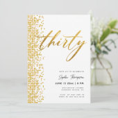 白金ゴールド幾何学模様エレガントグリッター30歳の誕生日 招待状 (スタンド正面)