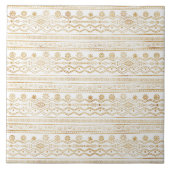 白金ゴールド幾何学的アステカ部族 タイル (正面)