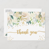 白金ゴールド感謝していフローラユー ポストカード (正面/裏面)