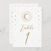 白金ゴールド星天日が差すこと表番号 招待状 (正面/裏面)